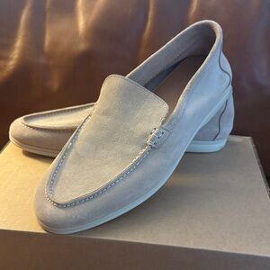 Loro Piana Light Gray Suede Loafers
